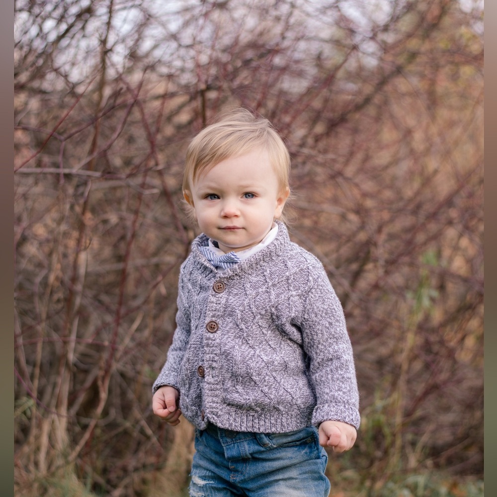 Toddler Gray Cable Knit Sweater